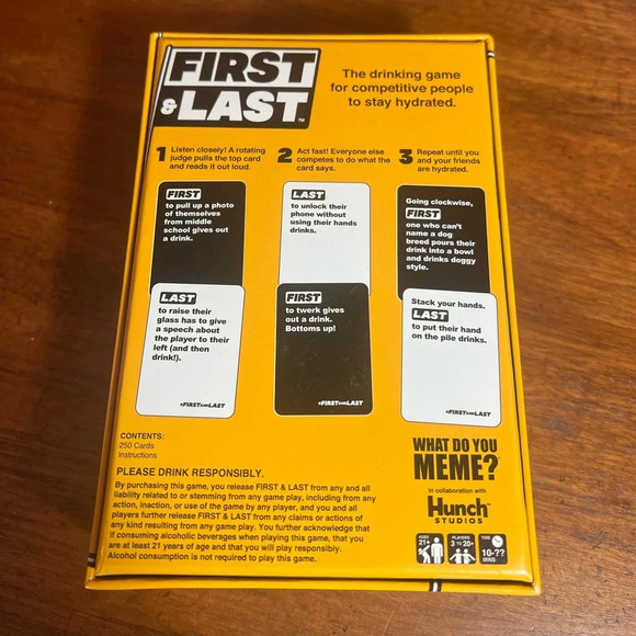 First & Last drinking game - Picture 2 of 2